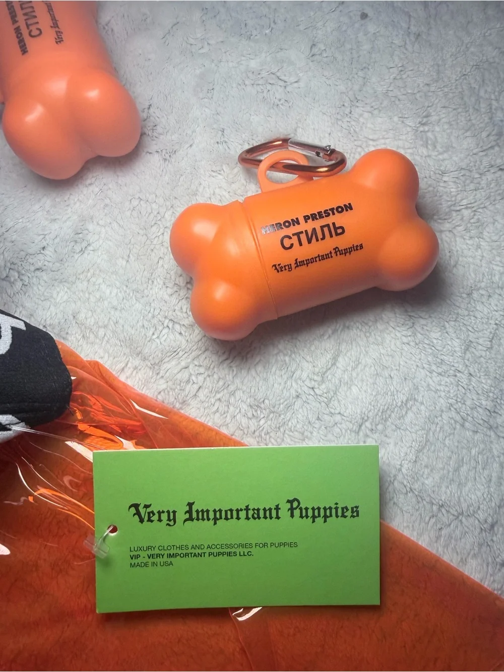Heron Preston & Very Important Dogs - Clear Orange Rain Coat For Dog Size M